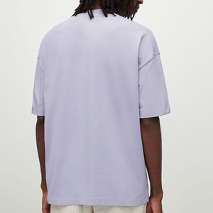 Couleur violette Style décontracté hommes coton t-shirts goutte épaule conception plaine hommes t-shirt - Product Image 6