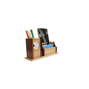 Portalápices de madera y reloj y tamaño personalizado precio barato y uso hecho a mano 100% artesanía de color de madera natural - Product Image 1