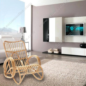 Sillón Mecedora Moderno de Bambú y Mimbre, Ligero y Natural, con Respaldo Cómodo para Personas Mayores, Ideal para Dormitorio, Sala de Estar o Parque - Product Image 4