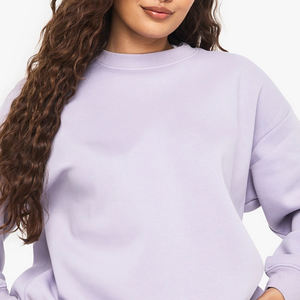 Ensemble sweat-shirt et short pour femme, manches longues, surdimensionné, uni, logo personnalisé, hiver, polaire, écologique, respirant - Product Image 2