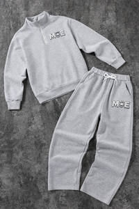 Wholesale Custom Half Zip Men's Tracksuits <b>Sweatshirt</b> Streetwear Quarter-Zip Pullover With Sweatpants Supplier USA Custom Logo - Product Image 2