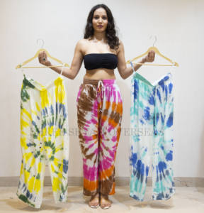 Pantalon d'été tendance rayonne tie-dye, pantalon de station et de plage avec poches pour femme-polyvalent, respirant et idéal pour les temps chauds - Product Image 5