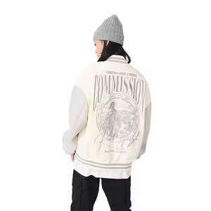 Breathable Varsity <b>Jacket</b> <b>Women</b> Print Vintage Patches Letterman Bomber <b>Jacket</b> <b>Lightweight</b> Dressy Cute Coat - Product Image 5