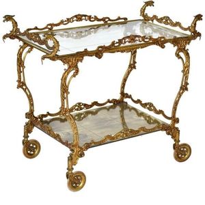 Cadre en acier inoxydable fini doré avec dessus en verre Chariot de service alimentaire Vente chaude de luxe Accessoires de décoration d'hôtel - Product Image 6