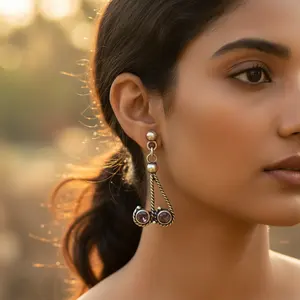 Pendientes de Plata 925 con Amatista, Joyería Elegante para Mujer, Accesorio de Moda - Product Image 3