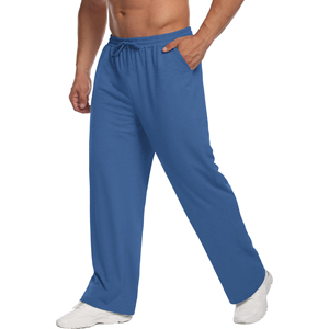 Pantalon décontracté pour homme de haute qualité, vert, taille élastique avec cordon de serrage, poches latérales, tricoté, 75% polyester, séchage rapide, respirant - Product Image 4