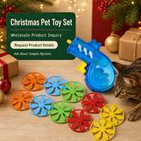 Jouet lanceur de soucoupes volantes pour chat en gros, jeu interactif de lance-disques en plastique, ensemble d'exercice coloré pour animaux de compagnie d'intérieur, OEM ODM