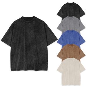 Logotipo personalizado de alta calidad 100% algodón lavado ácido 120 Gsm hombres de peso pesado personalizado en blanco lavado con piedra Vintage camisetas para hombres - Product Image 6