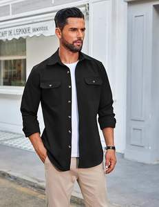 COOFANDY-Chaqueta informal abotonada para hombre, Camisa ligera de manga larga con bolsillos con solapa, antiarrugas, Bangladesh - Product Image 3