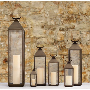 Lanternes américaines d'extérieur en fer Décoration populaire de la maison Lampes suspendues en verre Différentes tailles Jardin Maison Boîte à bougies emballée - Product Image 4