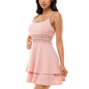 Abito Rosa Fit & Flare per Ragazze B Darlin Junior con Bordo in Pizzo in Tessuto Jersey Taglia 34 - per Adolescenti con Vita Naturale - Product Image 1