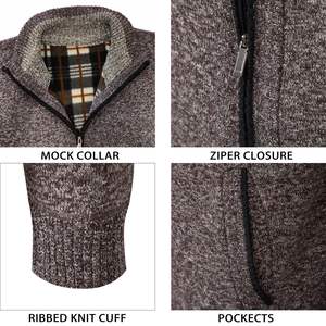 Suéter de punto de algodón 100 con bordado de logotipo personalizado de alta calidad para hombre cárdigan universitario OEM manga larga prendas de punto suaves de alta calidad - Product Image 3