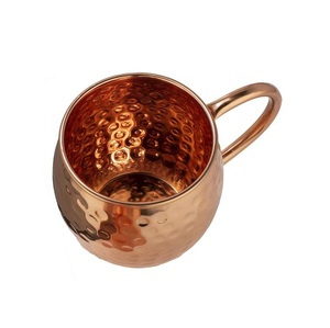Handcrafted Super Quality Copper <b>Mugs</b> Hammered <b>Mugs</b> Stainless Steel Finishing With Brass Handle for Drinking - Product Image 4