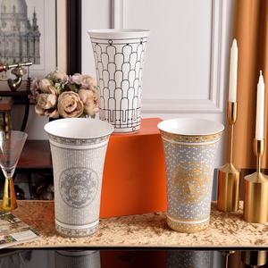 Contemporary Porcelain Tabletop <b>Vase</b> with Eco-Friendly On-Glazed Finish for Home <b>Decor</b> - Product Image 1