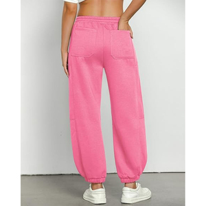 2025 nouvelles femmes taille haute polaire pantalons de survêtement pliable chaud salon pantalon Baggy Joggers avec poches - Product Image 2