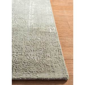 Tapis noué à la main en laine et soie de bambou à motifs abstraits Uvenuti gris et noir - pour la décoration du salon LRB-1569 - Product Image 4