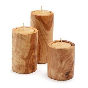 Vente en gros de bougeoirs en bois brun de qualité supérieure, ensemble d'accessoires d'éclairage domestique, prix raisonnable pour Noël 3 bougies en bois - Product Image 6