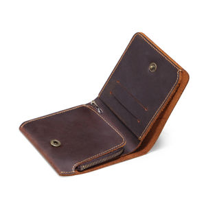 Cartera Corta de Cuero Sólido para Hombre GENTS GARB con Forro de Poliéster, Cierre Personalizado, Diseño Duradero, Multifuncional, Tarjetero y Monedero - Product Image 1