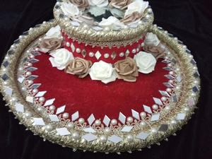 Panier de cadeaux de plateau de mariage Thaal for Mehndi Home Made 2025 Panier de décoration Mehndi le plus vendu OEM entretenu - Product Image 2