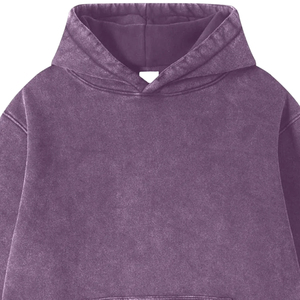 Sudadera con Capucha Extra Grande de Color Morado Lavado con Bolsillo Tipo Canguro, Ropa Casual de Calle para Hombre, Sudadera con Capucha de Forro Polar Cálido para Invierno - Product Image 6
