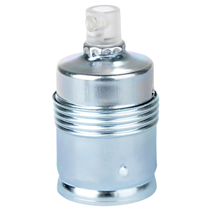 Portalampada E27 in metallo cromato con dado di serraggio - Product Image 1