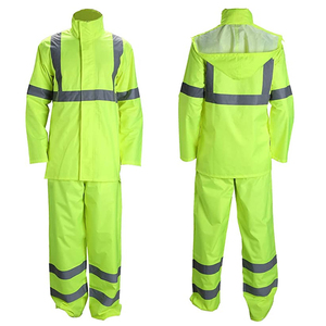 Trajes de lluvia de alta visibilidad para hombres, chaqueta y pantalones de trabajador impermeables de seguridad reflectante, traje de ropa de seguridad esencial - Product Image 1
