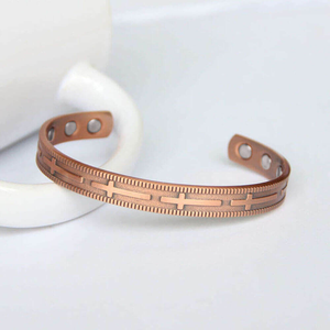 8mm Pure Copper Magnetic Magnet Health <b>Bracelet</b> Bangle Open Rose Gold <b>Bracelets</b> Size <b>Adjustable</b> - Product Image 5