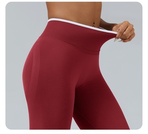 Leggings Deportivos de Cintura Alta para Mujer, Diseño Acordonado, Estilo Modesto, con Bolsillos, Efecto Ombré, Sin Costuras - Product Image 6