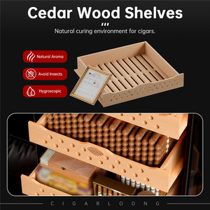 Cigarloong thông minh nhiệt độ không đổi và độ ẩm câm nhúng gỗ tuyết tùng máy nén chuyên nghiệp xì gà humidors tủ - Product Image 5