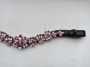 Diamantes de imitación de cristales personalizados de alta calidad Mega Bling Horse Leather ceja Band hecho a mano todos los tamaños | venta al por mayor browbands Horse Bling - Product Image 4