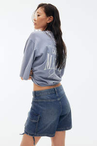 Pantalones cortos regulares de mezclilla con estilo de moda de Color azul claro transpirable de alta calidad recién llegados personalizados para mujeres - Product Image 6