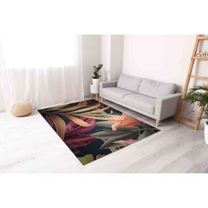 Alfombra con Diseño de Hojas de Selva: Estampado Botánico Colorido, Alfombra Suave y Gruesa, Alfombra de Chenilla - Product Image 5