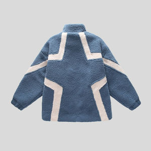 Men's <b>Sherpa</b> Fleece Jacket in Solid Color High Street Style Winter Outerwear Canvas <b>Fabric</b> Wholesale Price with OEM Service - Product Image 6