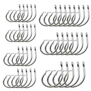 Anzuelos circulares de acero al carbono de alta resistencia con púas triples para pesca con cebo vivo en el río - Product Image 3