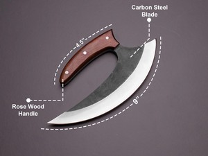 Couteau Ulu japonais en acier 12c27, fourreau en cuir, forgé sur mesure, couteau de cuisine japonais fait à la main, OEM, couteaux professionnels - Product Image 5