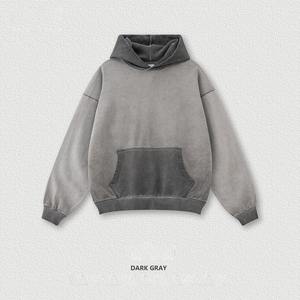 Sudaderas con capucha lavadas con ácido para hombre, ropa de calle con logotipo personalizado impreso, sudadera con capucha con estampado de sol peinado, jersey en blanco - Product Image 1