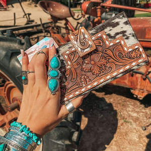 100% Genuine Leather Cowhide Fur Clutch Handbag Multi-Use New Designer Stylish Lady Portable <b>Wallet</b> - Product Image 1