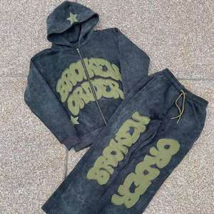 Conjunto Deportivo Unisex de Alta Calidad con Apliques Bordados, Transpirable, Estampado, Sudadera con Capucha y Pantalones Deportivos - Product Image 3