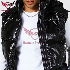 Chaleco acolchado sin mangas negro ligero para hombre 2023, ropa de abrigo informal suave para clima frío, chaqueta de invierno de tela de punto cálida - Product Image 2