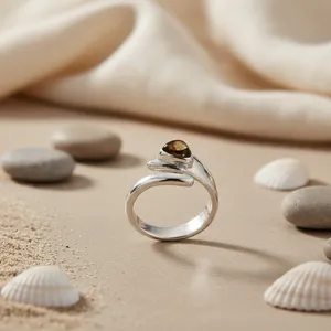 Anillo de Plata 925 con Forma de Rana y Piedra Preciosa, Joyería de Moda Única para Mujer - Product Image 2