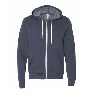 Bella Canvas Otoño Moda Peso pesado 360GSM 100% Algodón Cremallera Fleece Hoodie Premium Quality Cotton Fleece High Hoodies - Product Image 3