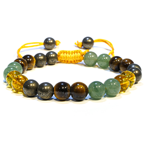 Có Thể Điều Chỉnh Macrame Chuỗi Sự Giàu Có Sự Thịnh Vượng Tiền Vòng Đeo Tay Pha Lê Đá Quý Bead Chakra Phong Cách Bóng Chủ Đề Cho Nam Giới Và Phụ Nữ - Product Image 1