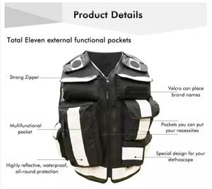 Ropa DE SEGURIDAD reflectante negra de alta visibilidad, chaleco paramédico, chaleco de seguridad reflectante táctico de rescate de primeros auxilios de emergencia - Product Image 2