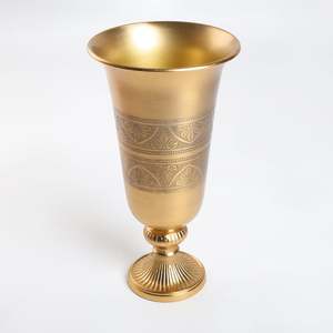 Florero de Aluminio Dorado, Floreros Decorativos Multiusos para Bodas, Festivales, Hoteles y Decoración del Hogar, Precio al por Mayor, Suministro de la India - Product Image 4