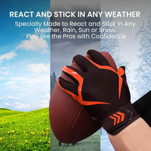 Guantes de fútbol americano con agarre de cuero y silicona, equipo deportivo personalizado para equipos y escuelas, guantes de práctica de fútbol - Product Image 4