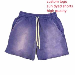 Vente en gros de shorts en coton pour hommes, meilleure qualité Vintage Sun Dye Fade Sweat, bord coupé, été, lavage à l'acide, shorts personnalisés OEM - Product Image 2