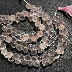 Perles de quartz rose à facettes en gros pierre précieuse rose naturelle forme d'oignon fournitures de perles de fantaisie - Product Image 3