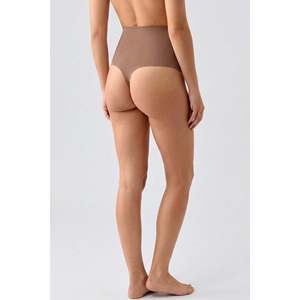Culotte string taille haute sans coutures - Beige - Beige - Product Image 3