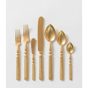 Mộc mạc bạc thiết lập của 7 piece trong suốt Acrylic xử lý Flatware Set PVD vàng sử dụng cho nhà bếp nhà hàng nhà - Product Image 5