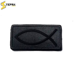 Christian Fish Symbol Tactical Emblem Insignias Apliques Parches bordados para ropa DE TEPRA SPORTS - Product Image 4